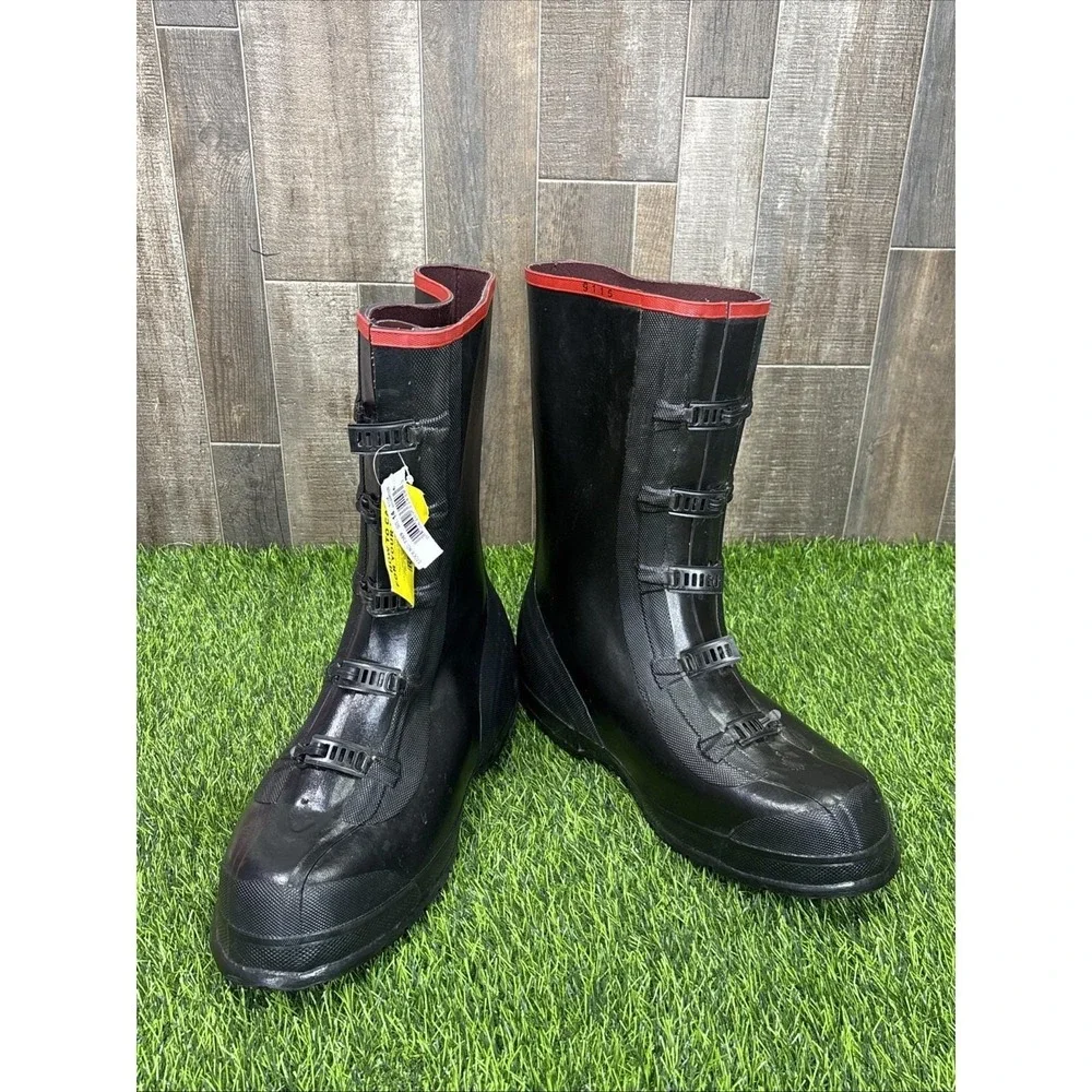 Men's Black Rain & Snow Boots with Red Trim. Nwt
